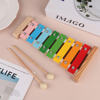 8 Keys Xylophone Toy Hand Knocking Glockenspiel With Wooden Mallets Colorful Aluminum Plate Piano Kids Musical Instrument Gift