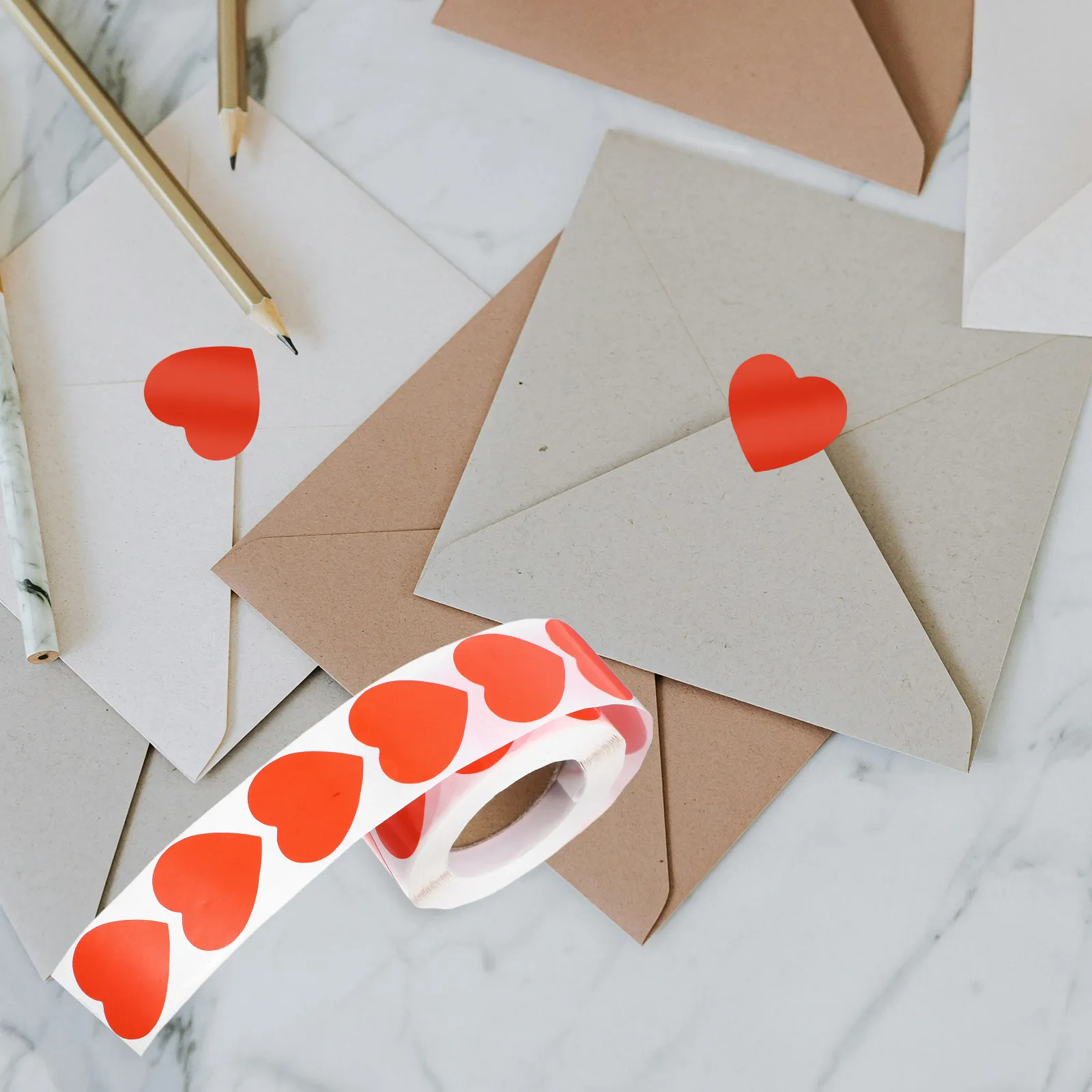 3 Rolls Red Valentine Heart Stickers Heart Shape Labels for Envelopes Crafting Scrapbooking Party Favor Decoration view 6