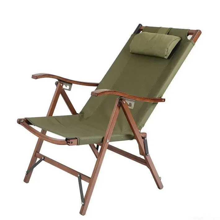 

Kermit Chair Outdoor Folding Chair Portable Casual Solid Wood Adjustable Recliner Camping Chair Ultra Light Beach new