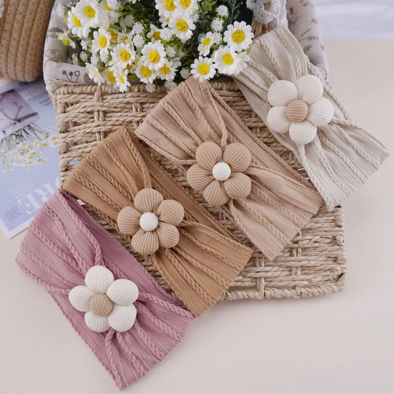 Cute Baby Headbands Flower Floral Elastic Soft Newborn Headbands For Baby Girl Children Turban Infant Kids Hair Accessories