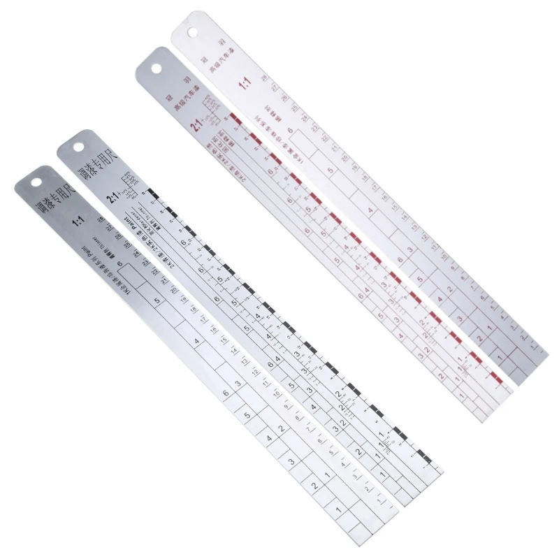 Automobile Paint Scale Ratio Toning Aluminum Alloy Paint Mixing Ruler Multiple