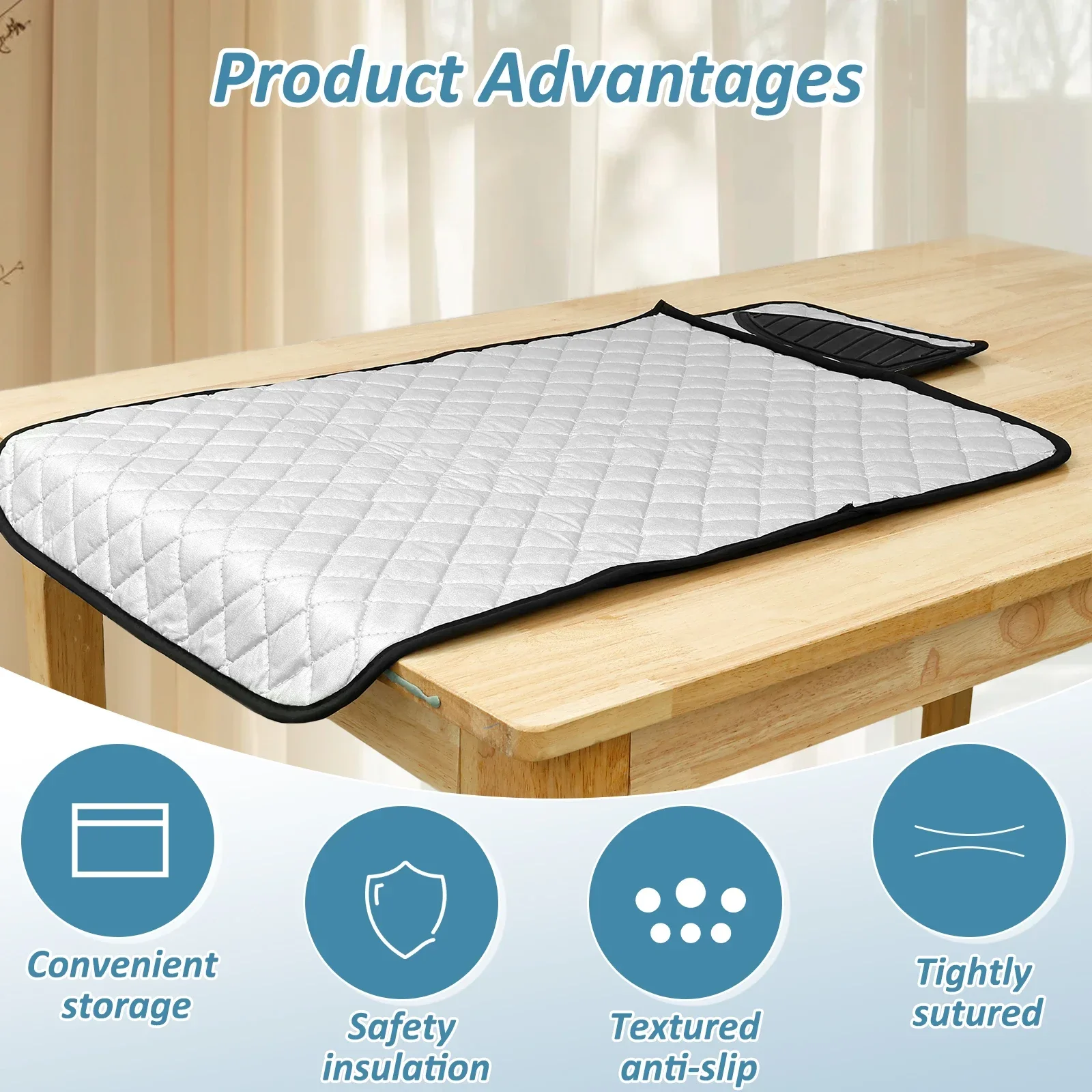 Upgraded Ironing Mat Thick Portable Ironing Mat Handy Laundry Washer Dryer Isolate Heat Pad Cover for Table Top 50x83cm