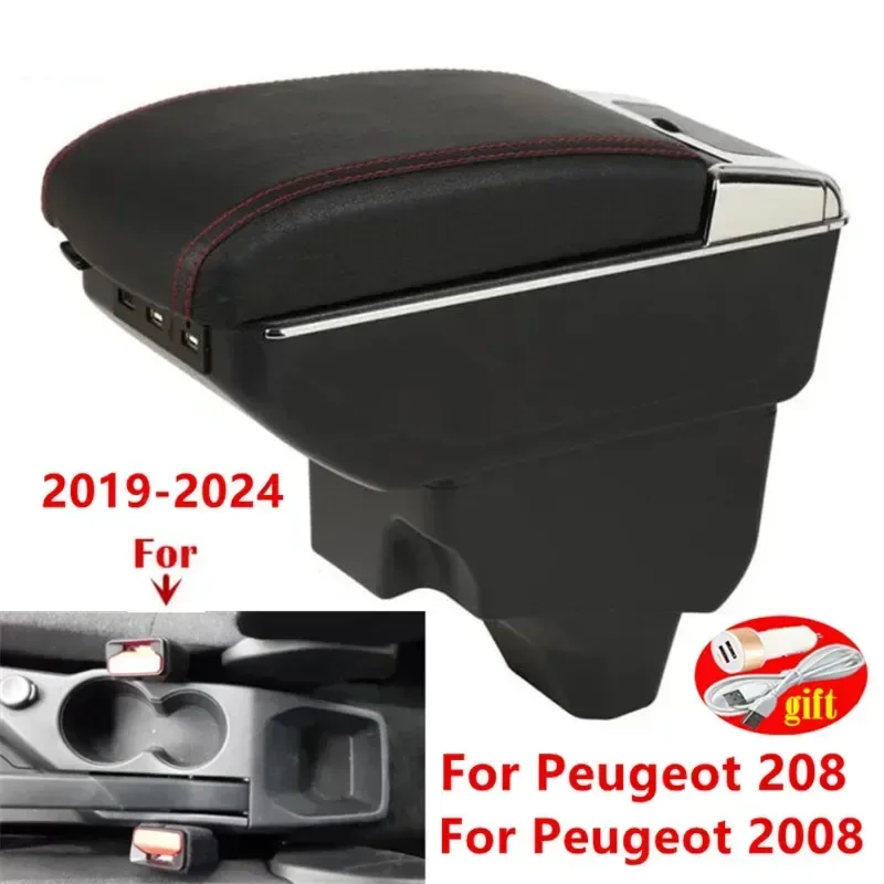 

Central armrest box For Peugeot 208 Armrest Box For Peugeot 2008 Car Armrest 2019-2024 Storage box Dedicated Retrofit parts