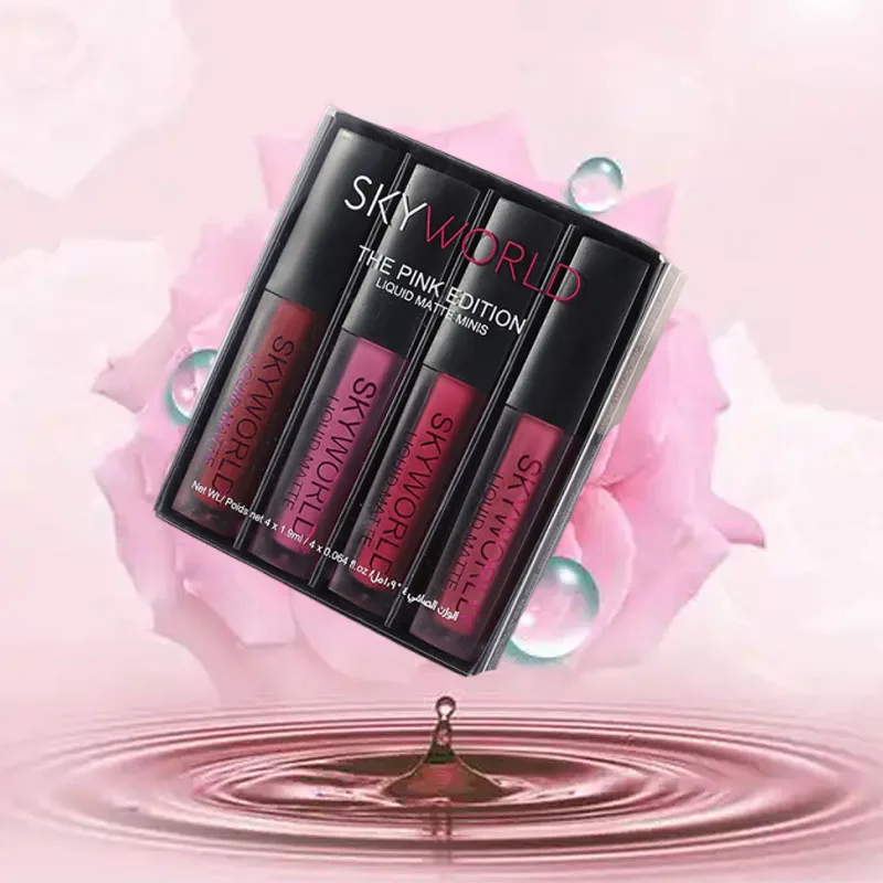 SKYWORLD ลิปสติกชุดยาวนานเม็ดสีสูง Hydrating Lip GLOSS Moisturizing Soothing Lip Balm ของขวัญแต่งหน้าผู้ที่ชื่นชอบ