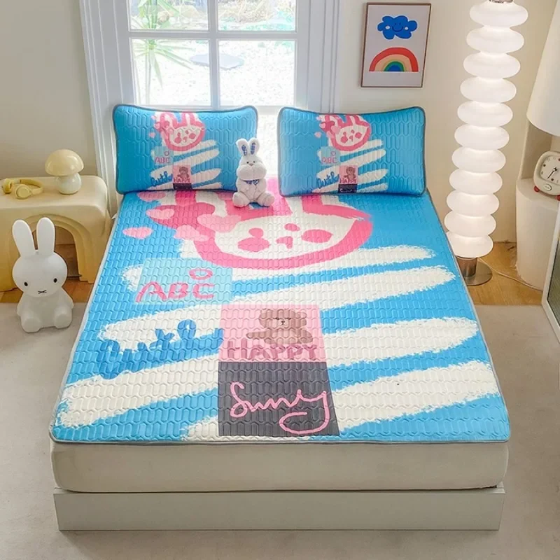 

2025 new cool silk large version positioning digital printing latex mat three-piece set cool and comfortable