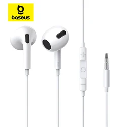 Baseus H17 3.5mm 유선 이어폰(마이크 포함) 음악 스포츠용 이어폰형 헤드폰 이어폰 모니터 이어버드 헤드셋