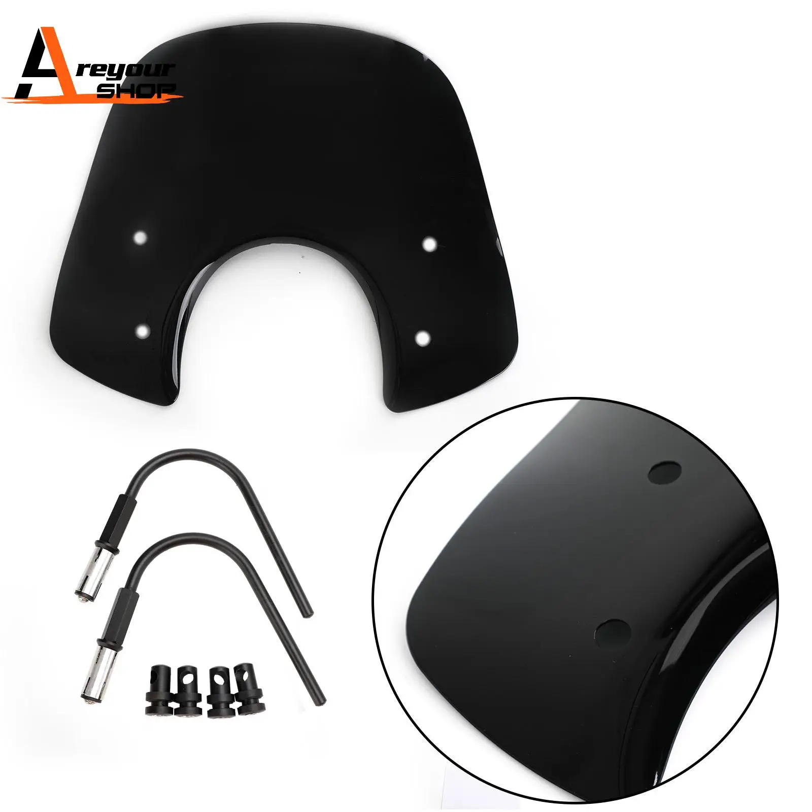 Windshield Windscreen fit for Vespa LX50 LX125 LX150 GT200 GTS300 Super Black