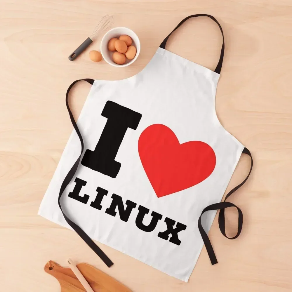 

i love linux Apron Men's Kitchen Women's Dress kindergarten teacher Kitchen Apras Man Apron