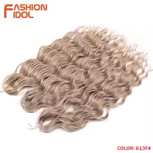 FASHION IDOL 24Inch Crochet Hair Synthetic Water Wave Braiding Hair Extensions Ombre Rainbow color Fake Hair Deep Wave Curl Hair - AliExpress 200165144