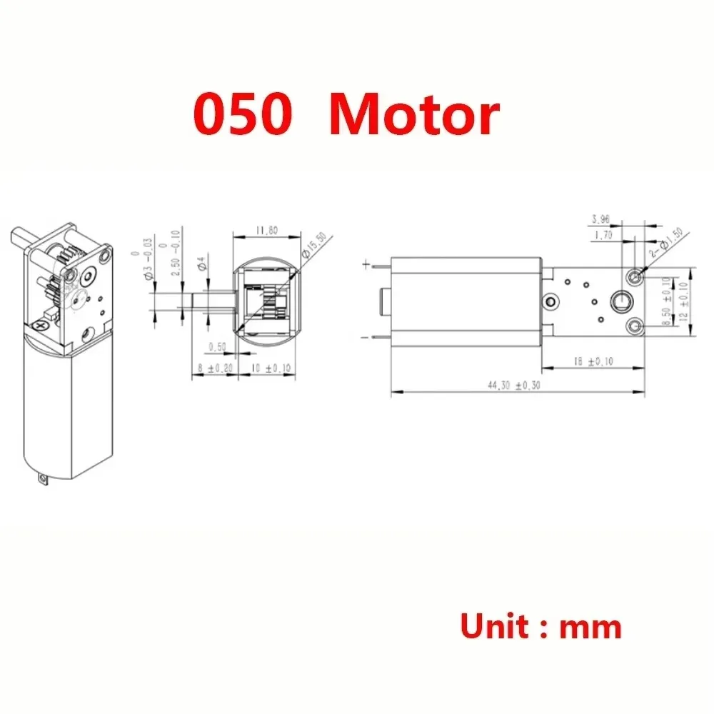 Mini 050 N20 N30 Metalowa skrzynia biegów Silnik z przekładnią ślimakową DC 3V 6V 12V Silnik o niskiej prędkości i wysokim momencie obrotowym DIY Robot Car Eleltric Lock — zdjęcie 5