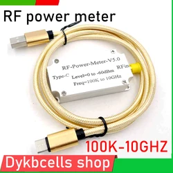 100Khz-10GHZ V5 RF Power Meter USB Communication Data Export Power DetectorRF Attenuator Calibration Measure For Radio Amplifier