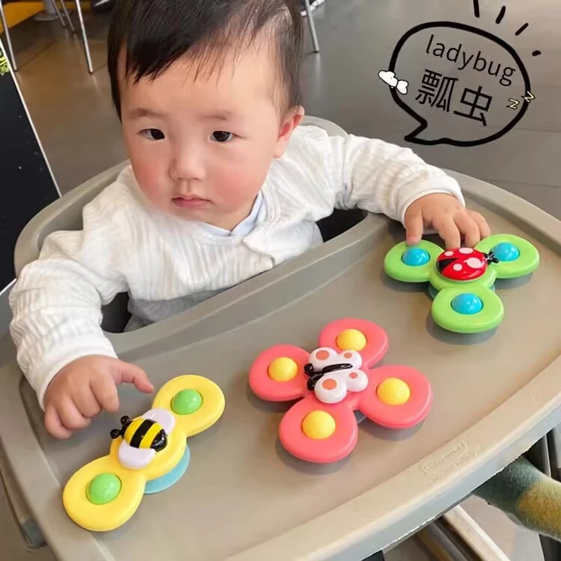 1 STUKS Baby Cartoon Fidget Spinner Speelgoed Kleurrijk Insect Gyro Educatief Speelgoed Vingertip Rammelbad Speelgoed voor Jongens Meisjes Geschenk