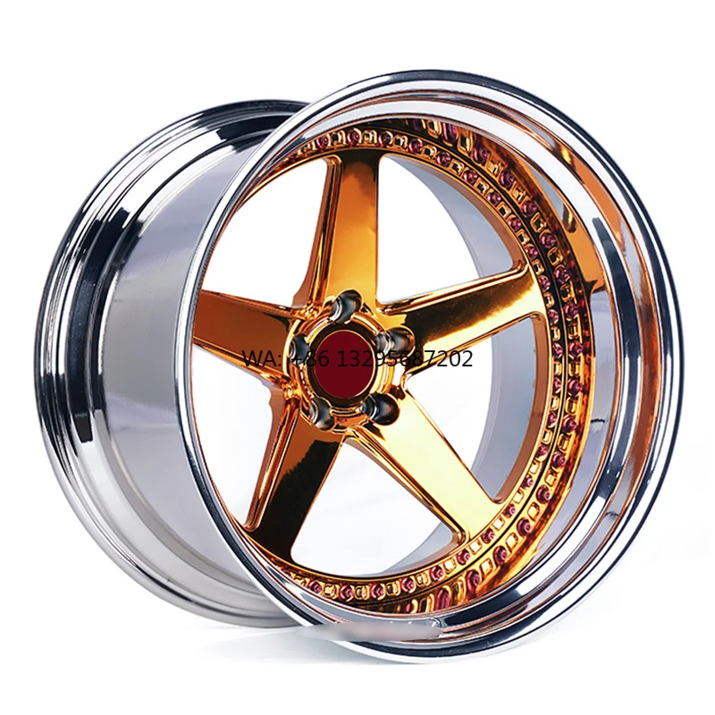 

Custom 2-piece Forged Wheels Deep Lip Dish 18 19 20 21 22 23 24 26 Inch Five Spokes Chrome Aluminium Alloy Forged Rims For Cars