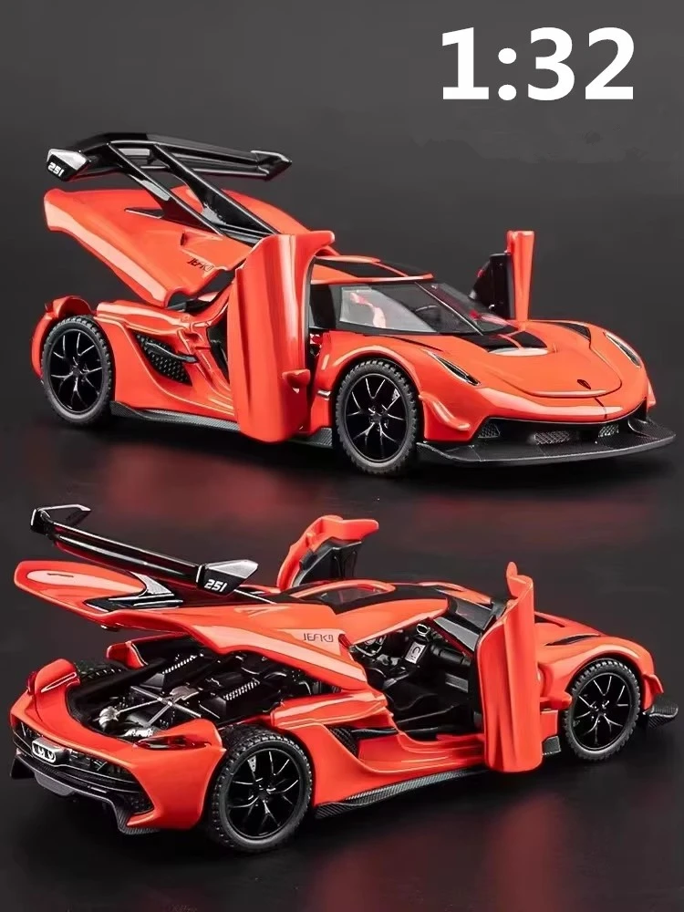 

1:32 ONE 1 Alloy Sports Car Model Diecast Metal Super Race Car Vehicle Model Simulation Sound and Light Kids Toy Gift