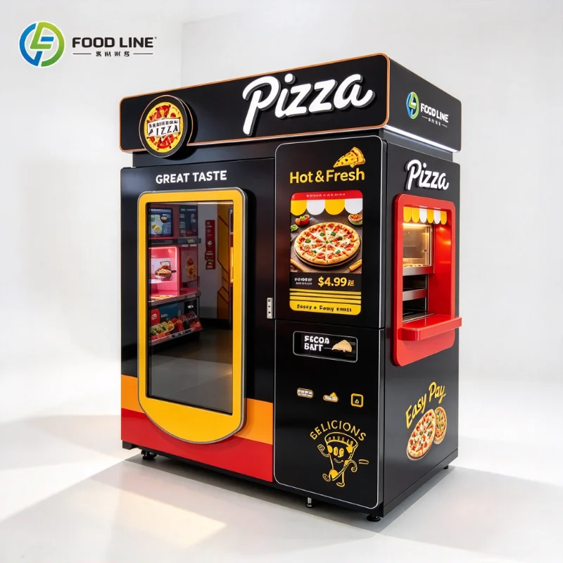 Hot Pizza Vending Machine Fully Automatic Robot Vending Machine Pizza for Sale Touch Screen 55 Inch Self-service