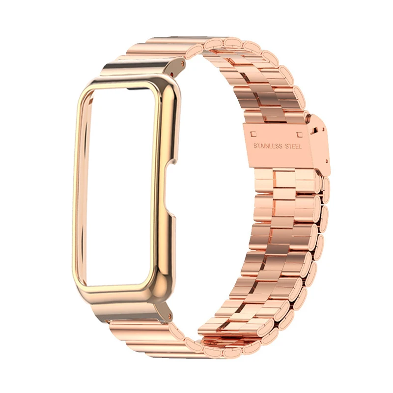 Funda protectora de correa de Metal para Huawei Band 8, carcasa de acero inoxidable para pulsera Honor band 7 6