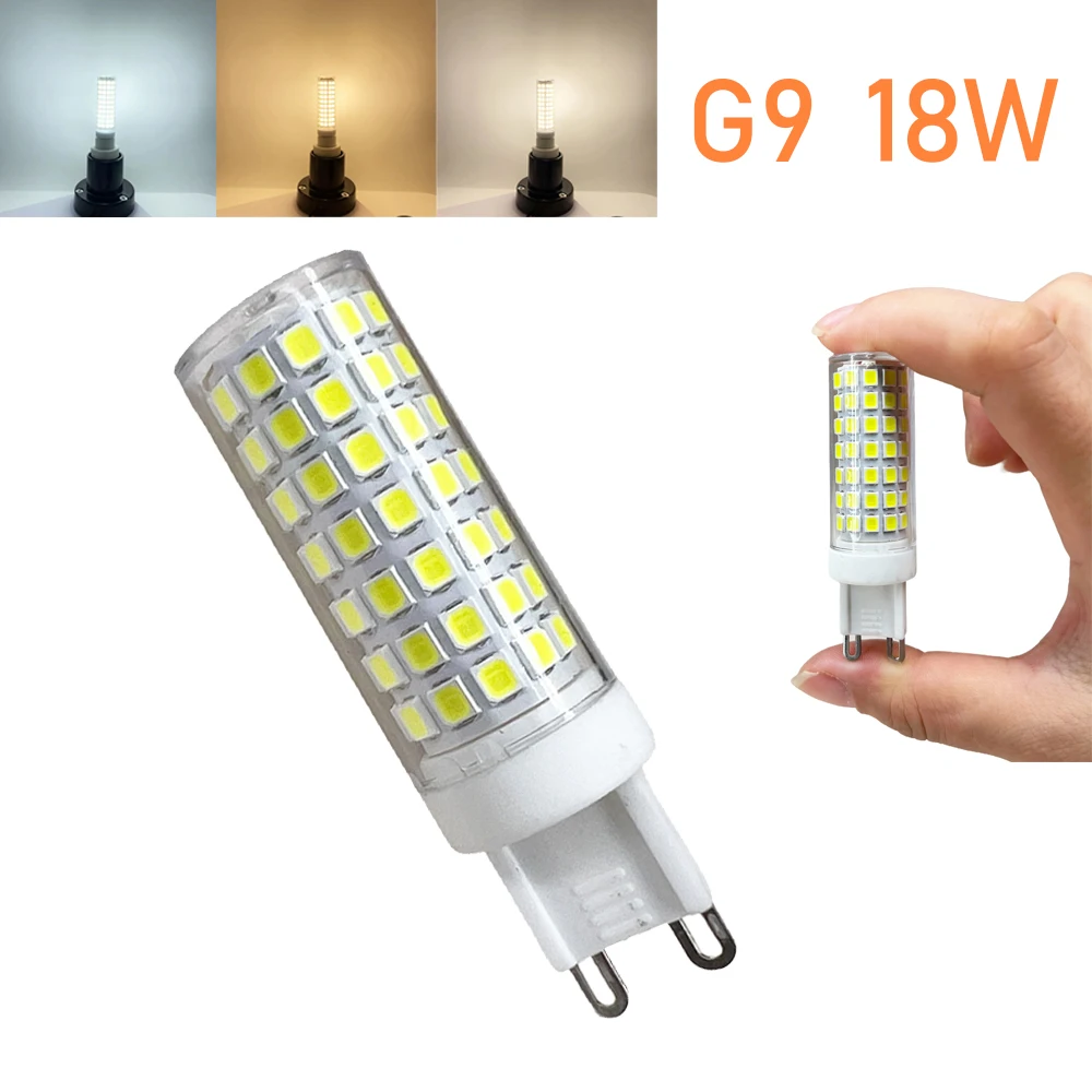 

Pop G9 Led Light Bulb 18w 220v White 2835smd Chip Bulbs Cool White 120v Corn Decoration Ceramic Desk Lamp 360° High Power Decora