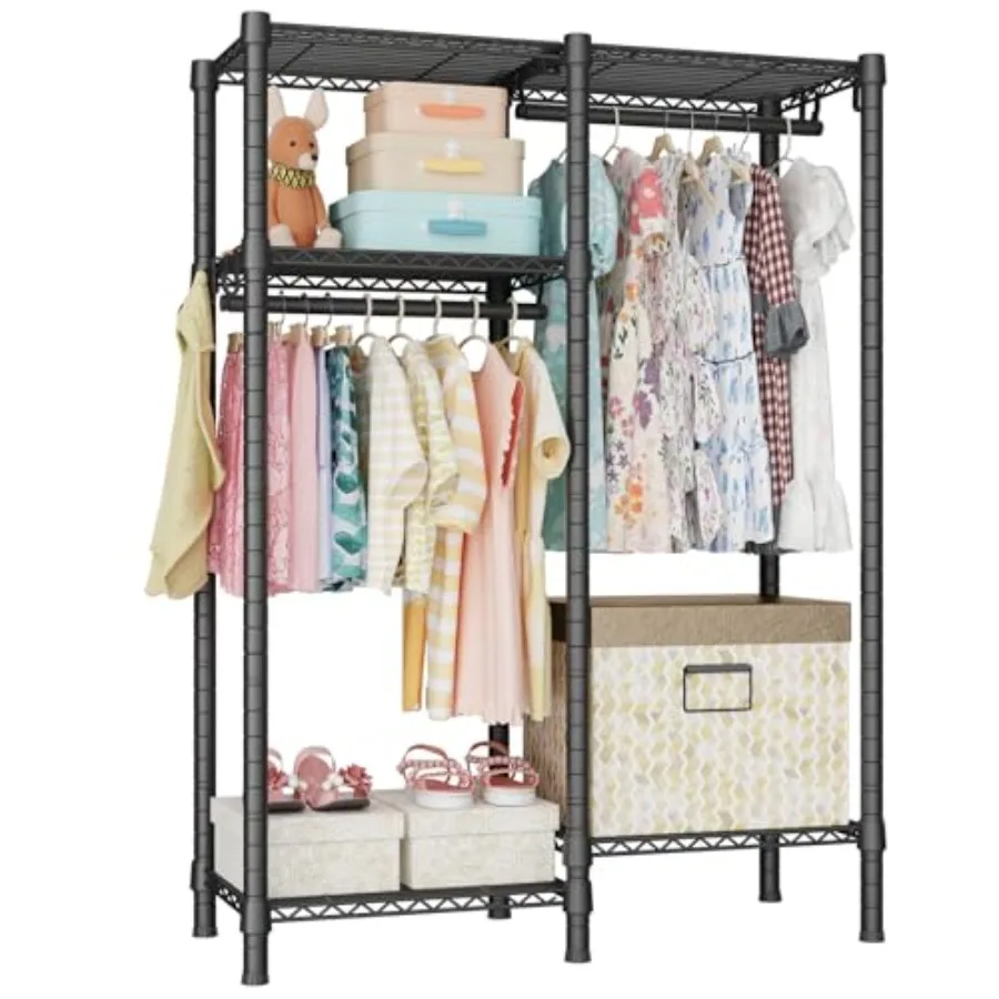 Ulif F1 Garment Rack for Baby Students and 's Room 4 Tiers Freestanding and Portable Heavy Duty Closets Small Metal Clothes Rac