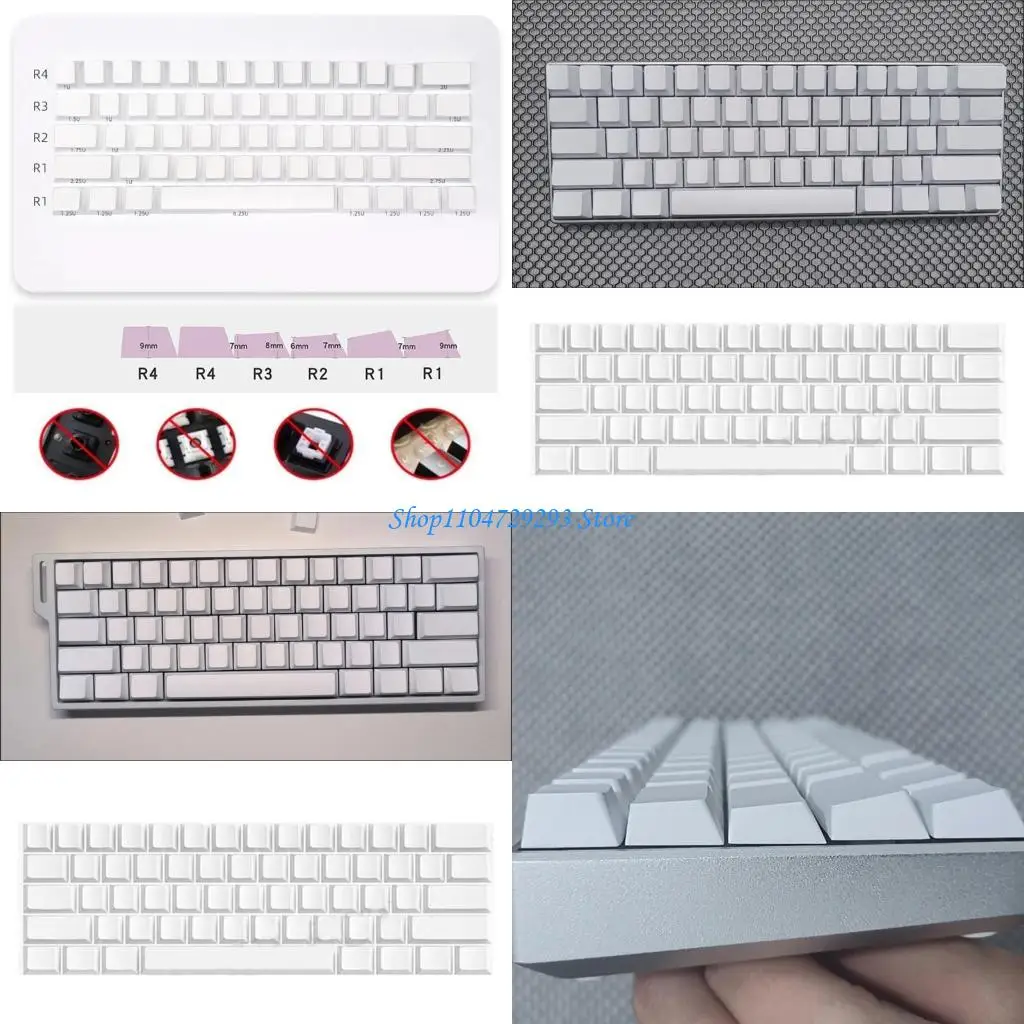 

Y2GD PBT 61 White Keycaps Original height No Engraving For Mechanical Keyboards