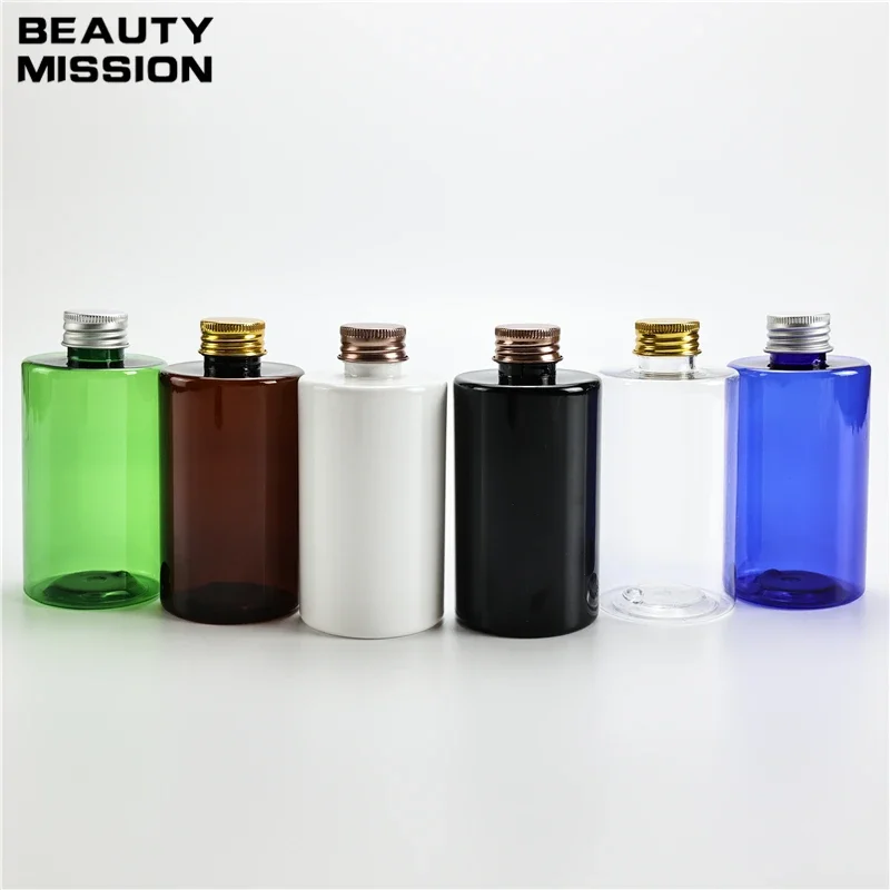 

Multicolor 200ml x 25 Empty Chunky Flat Shoulder Plastic Bottles With Aluminum Screw Lid PET Toner Shower Gel Travel Containers