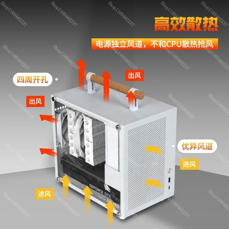 Portable ITX Mini PC Case Support SFX Power Supply Back‑Wire Routing Simple Air‑Cooling Hand‑Carry Small Computer Chassis For D