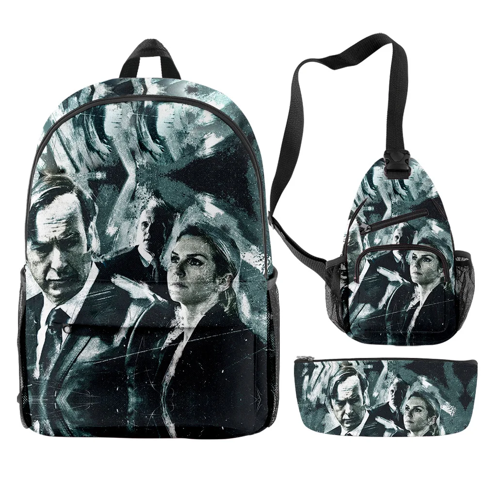 Luxury Popular Better Call Saul TV Series 3D Print 3pcs/Set pupil School Bags Travel Laptop Backpack Chest Bag Pencil Case