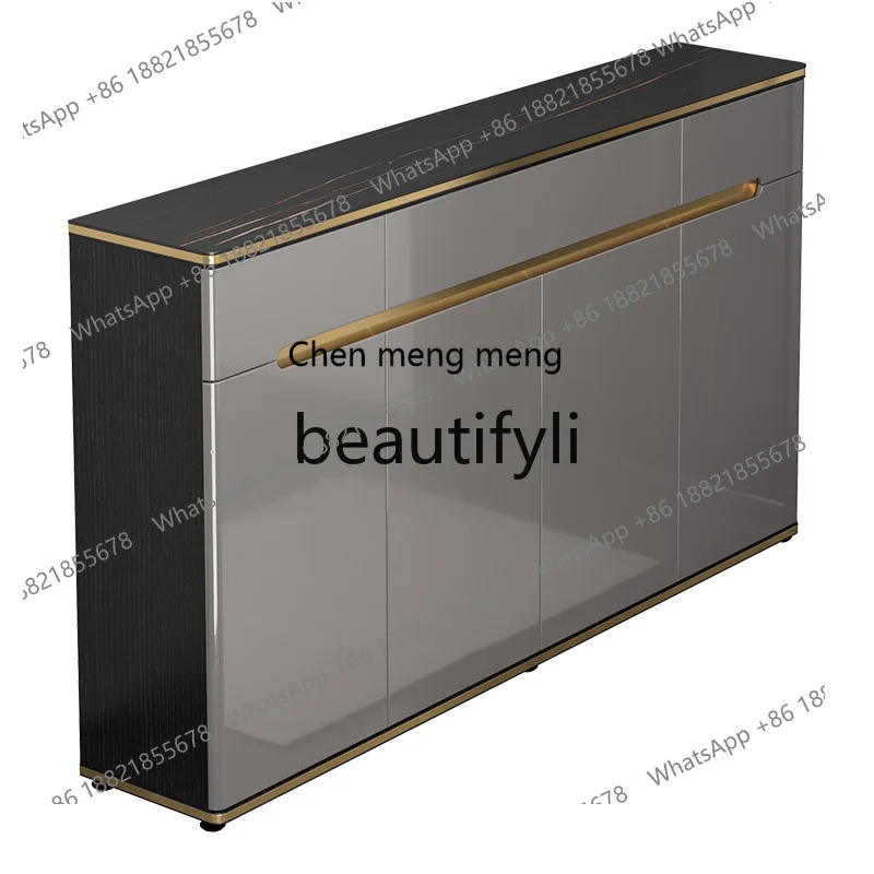 X Large Capacity Shoe Cabinet for Home Entrance, Light Luxury High-End Feel, Integrated Rock Board Storage Cabinet for Entryway