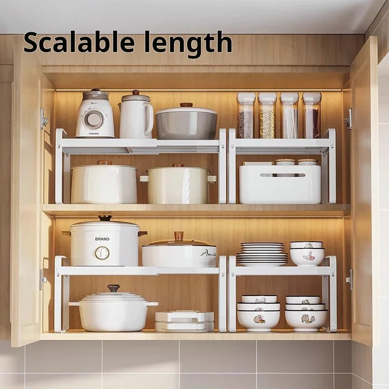 

Kitchen Organizing Shelf Layered Multifunctional Countertop With Expandable Cabinet Inside Utensils Organizer For Kitchens