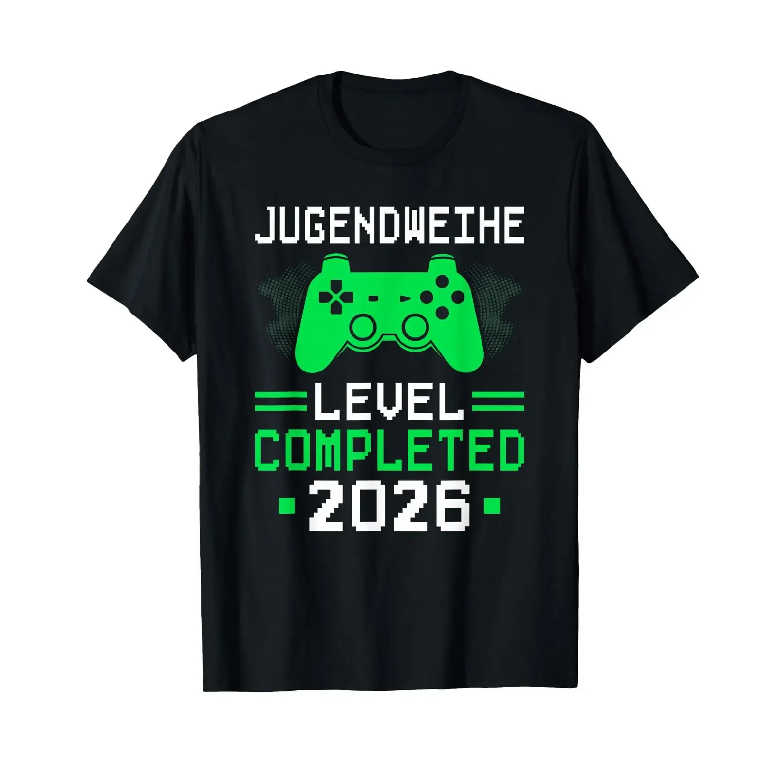 Jugendweihe 2026 Level Completed Gaming Gamer Youth Party T Shirt vintage Washed graphic homme Versatile Stretched