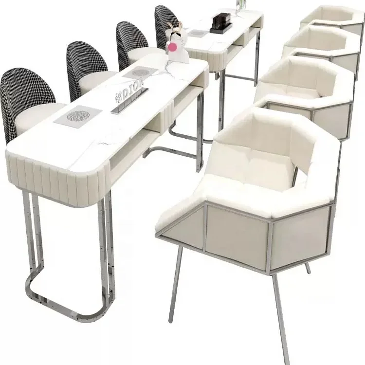 

Nordic Double Marble Nail Table and Chair Set Sofa Chair Special Price Multifunctional Nail Table
