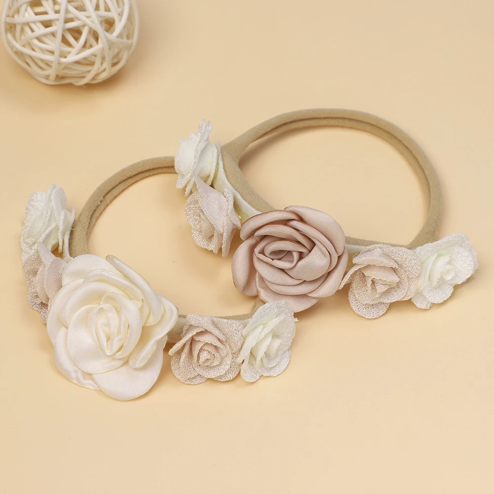 1pcs New Baby Girl Headband Newborn Elastic Flower Toddler Hair Band Kids Headwear Nylon Soft Hairbands Child Hair Accessories