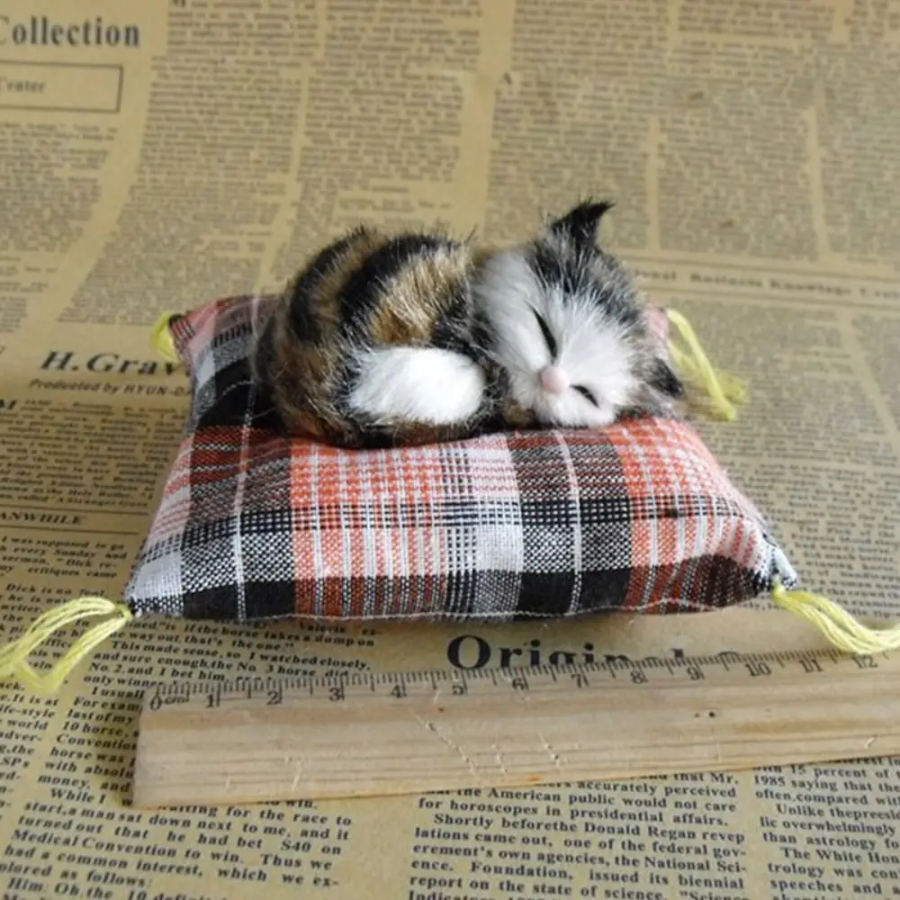 Artificial Cute Plush Creative Cloth Pad Children Birthday Gift Fake Cats Cat Ornaments Simulation Cat Plush Cats