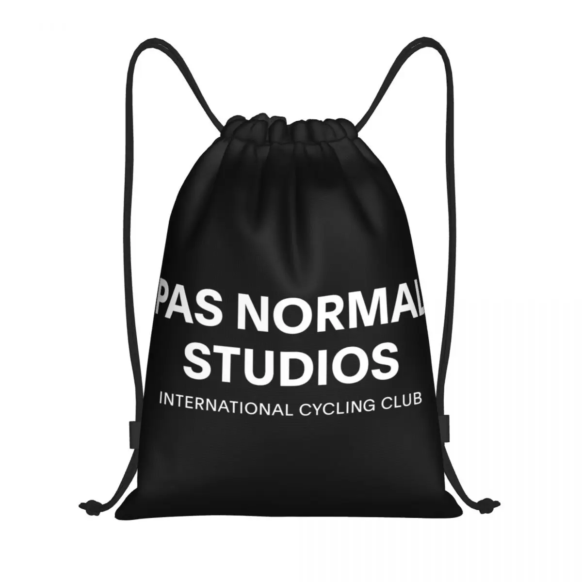 

White Pas_Normal_Studios_logo Portable Drawstring Bags Backpack Storage Bags Outdoor Sports Traveling Gym Yoga