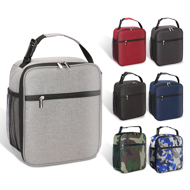 Portable Large Capacity Insulated Lunch Box, Reusable Lunch Bag for Men Women, Waterproof Oxford Cloth Insulated Cooler Bag