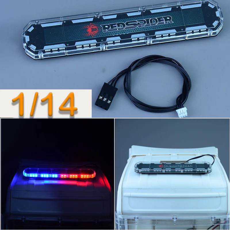 Simulated Red and Blue Flash Light Multi-mode Lighting for Tamiya 1/14 RC Truck for SCANIA 770S for Volvo FH16 for ACTROS 3363
