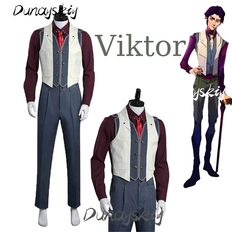 Game Viktor Arcane Cosplay Costume Prop Role Play Clothes Accessory Outfit Game LOL for Halloween Christmas Customized