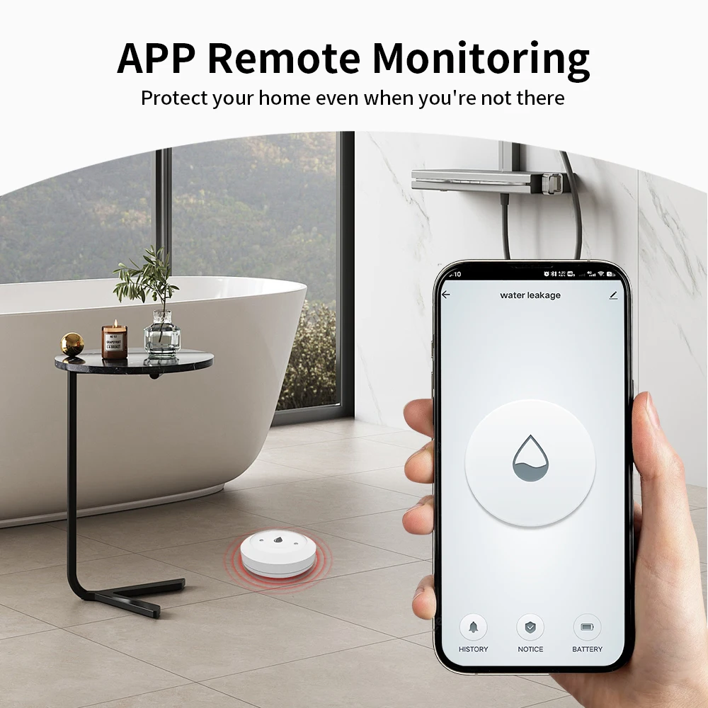 TNCE Water Sensor with Tuya zigbee zigbee2mqtt home assistant, Water Leakage/Level Detector, smart Linkage Alarm, Remote Monitor image 4