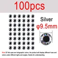 100 piezas de plata de 9,5 mm