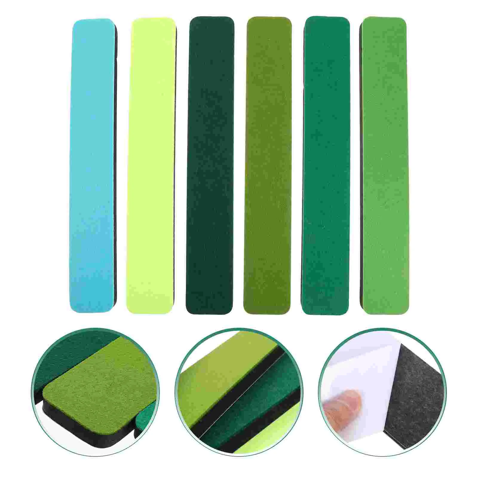 6 Pcs Felt Board Fall Bulletin Decor Strips Pin Memo Boards Message Needle Plate Tile