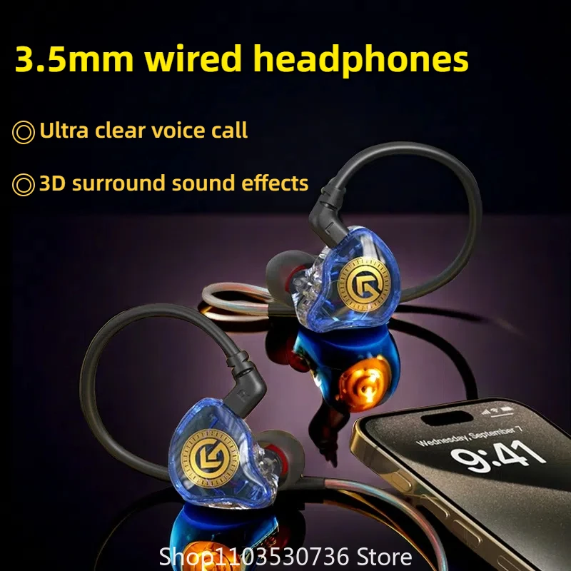 Wired Earphone 3.5mm Type C Digital Chip In Ear Headphone Wire-controlled Headset With Mic For iPhone 15 Android Samsung