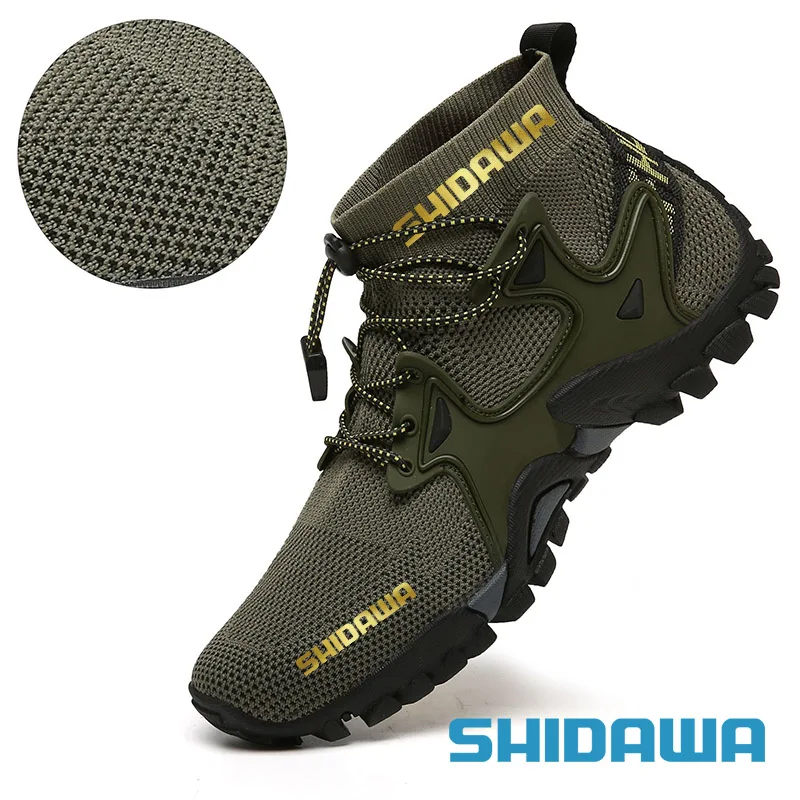 Men's Non-Slip Fishing Shoes, Outdoor Sneakers, Breathable Hunting Boots, Large Mesh, Quick-Drying, Upstream Shoes, Cycling Shoe