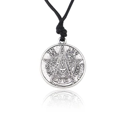 Witchcraft Pentagram Tetragrammaton Pendant Necklace for Women Men Jewish Protection Tetragramaton Jewelry