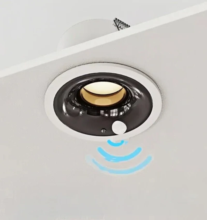

Human body induction Round hole deep anti-glare spotlights embedded hotel living room and bedroom ceiling lights AC85-260V