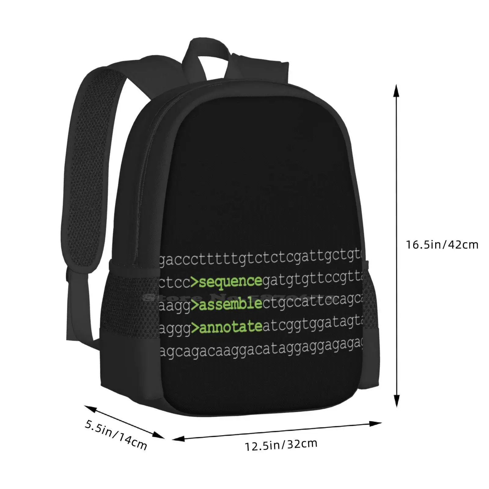 Bioinformatics Genome Sequence Assemble Annotate Dna Green New Arrivals Unisex Bags Student Bag Backpack Genome Bioinformatics