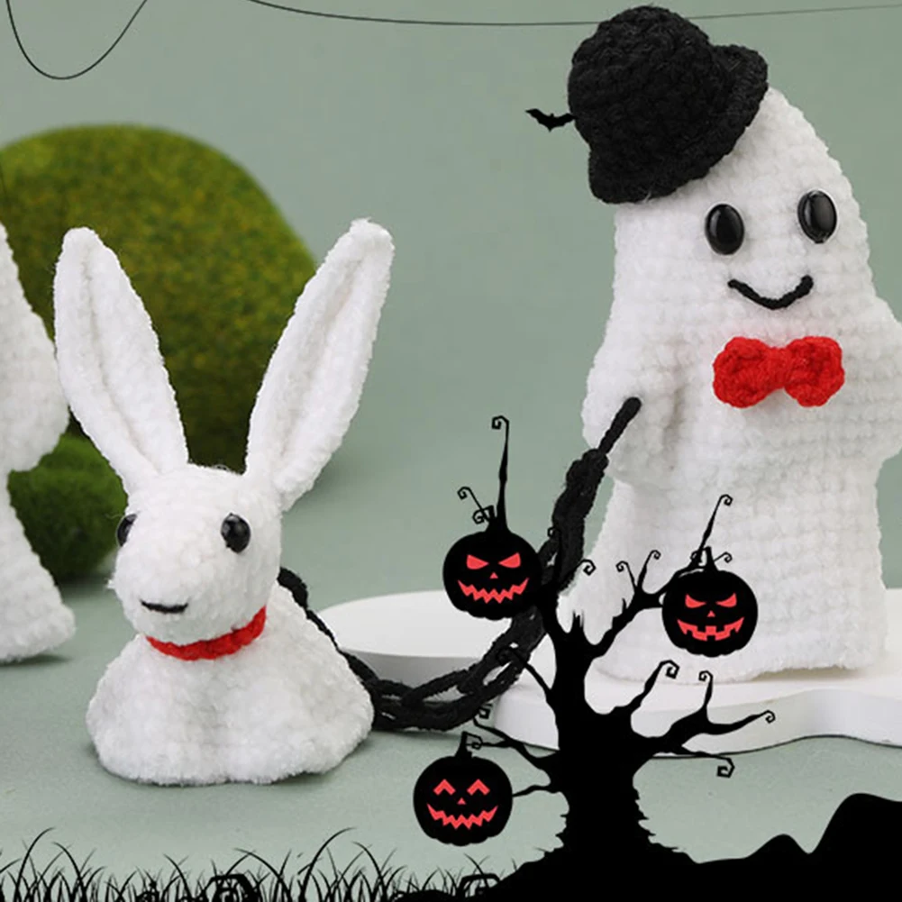 Knitted Ghosts Doll Ornament Funny Adorable Hand-made Woolen Doll For Adults Kids