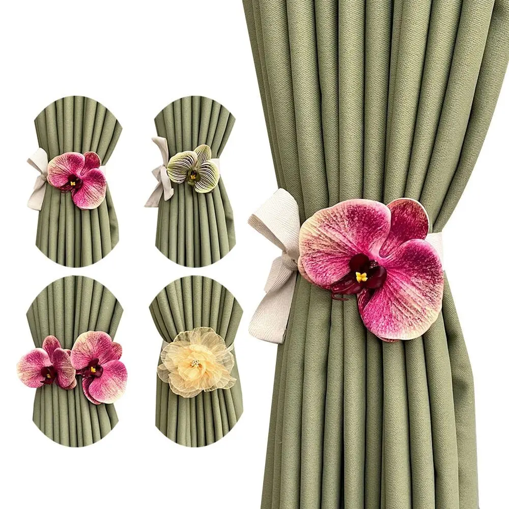Modern Flower Shape Curtain Tieback No Punching Colorful Curtain Strap Curtain Fixer Clip Home Decoration