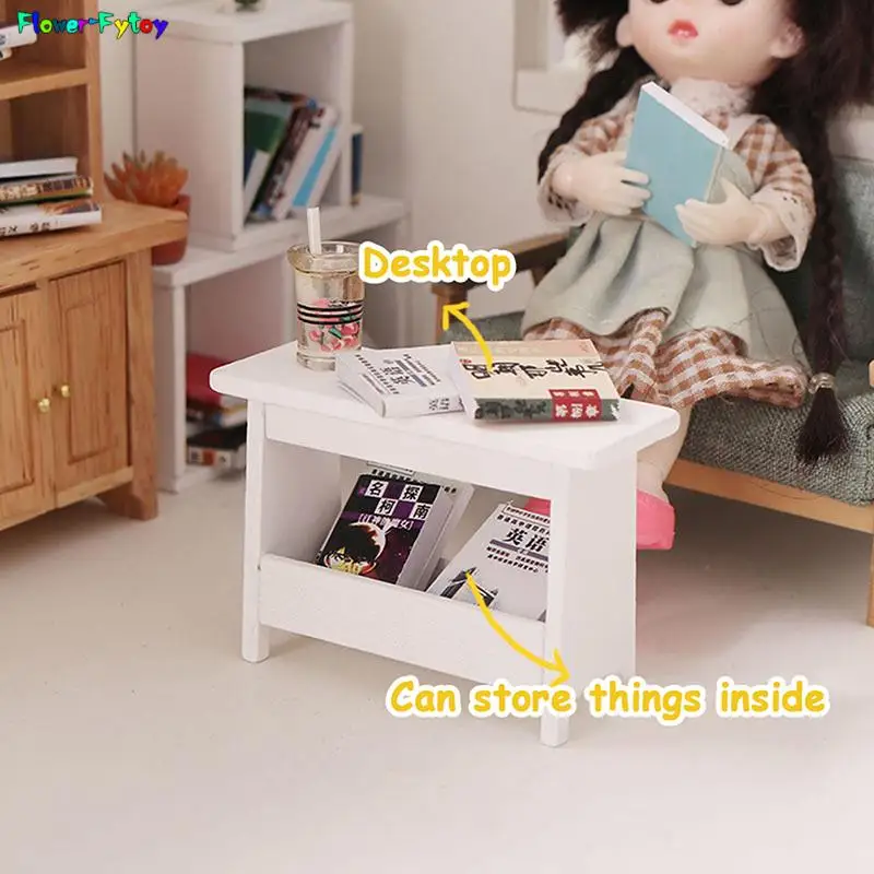1:12 Dollhouse Mini Stool Desk Table Model Cabinet Bookshelf Furniture Decor Toy Mini Furniture Modern Night Table