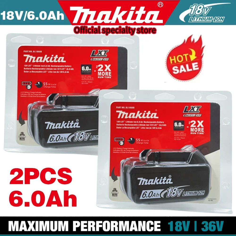 

100% оригинальная аккумуляторная батарея Makita 18 В 6,0 Ач, для Makita BL1830B BL1840 BL1840B BL1850 BL1850B, аккумулятор для электроинструментов