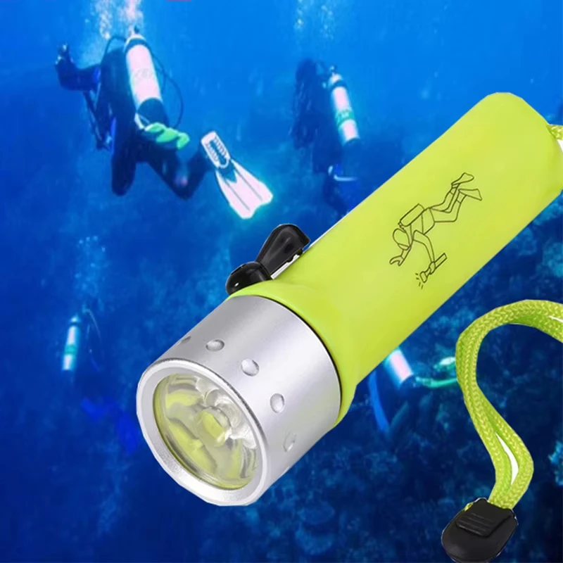 LED Magnetic Control Flashlight Hole Diving Flashlight Lighting Mini Portable Outdoor Long-range Waterproof Flashlight.