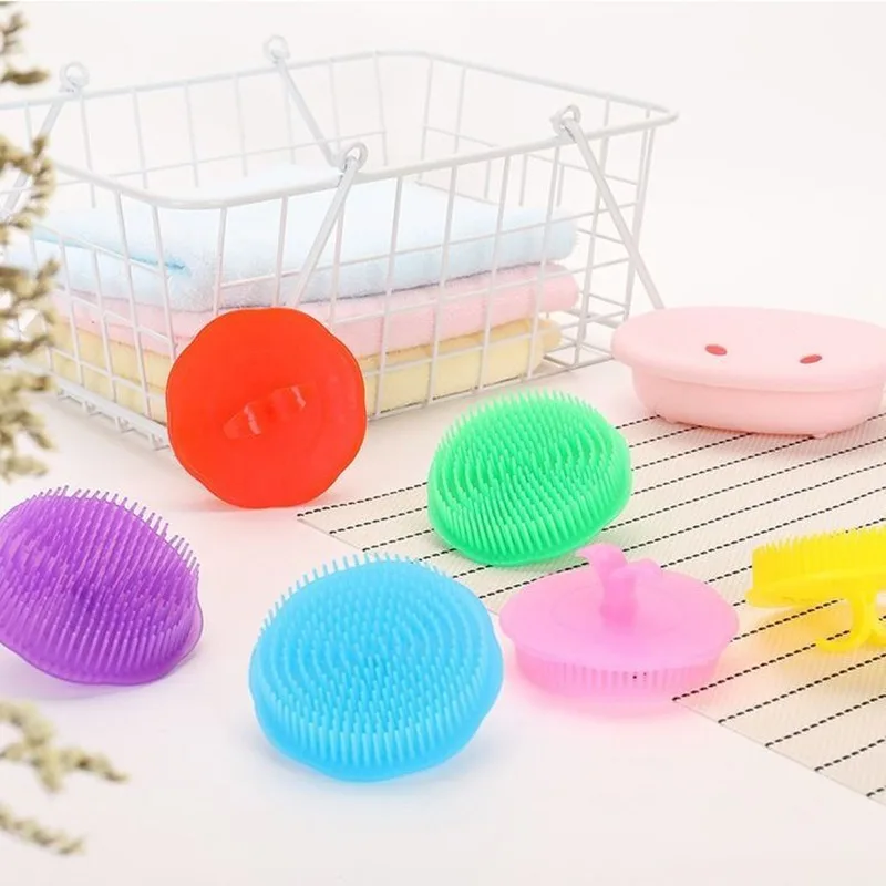 Peine de masaje redondo para el cuero cabelludo, herramienta de baño de plástico, cepillo de champú para la piel de la cabeza